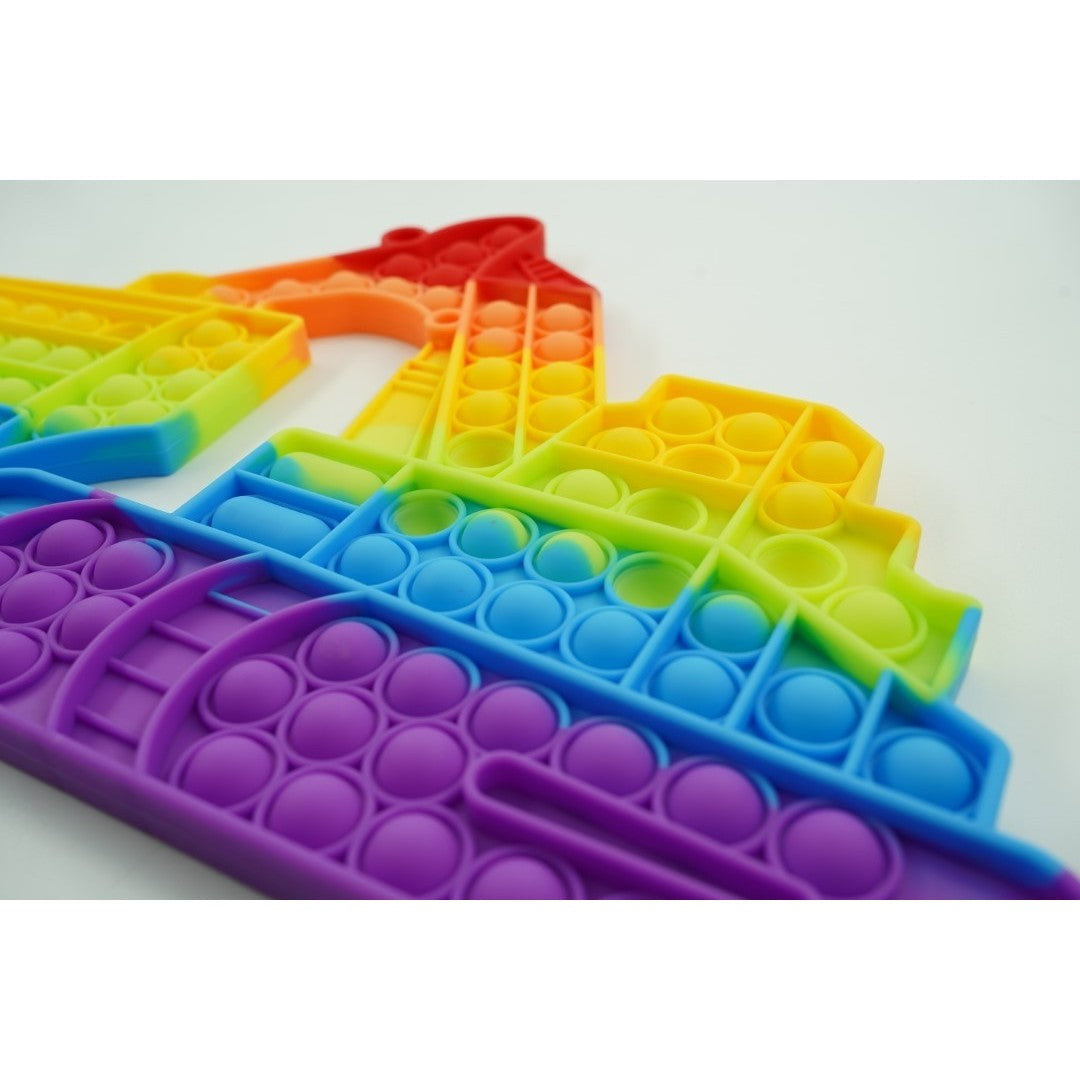 Jucarie antistres din silicon, Pop it Now and Flip It,Excavator,Multicolor,Model 1