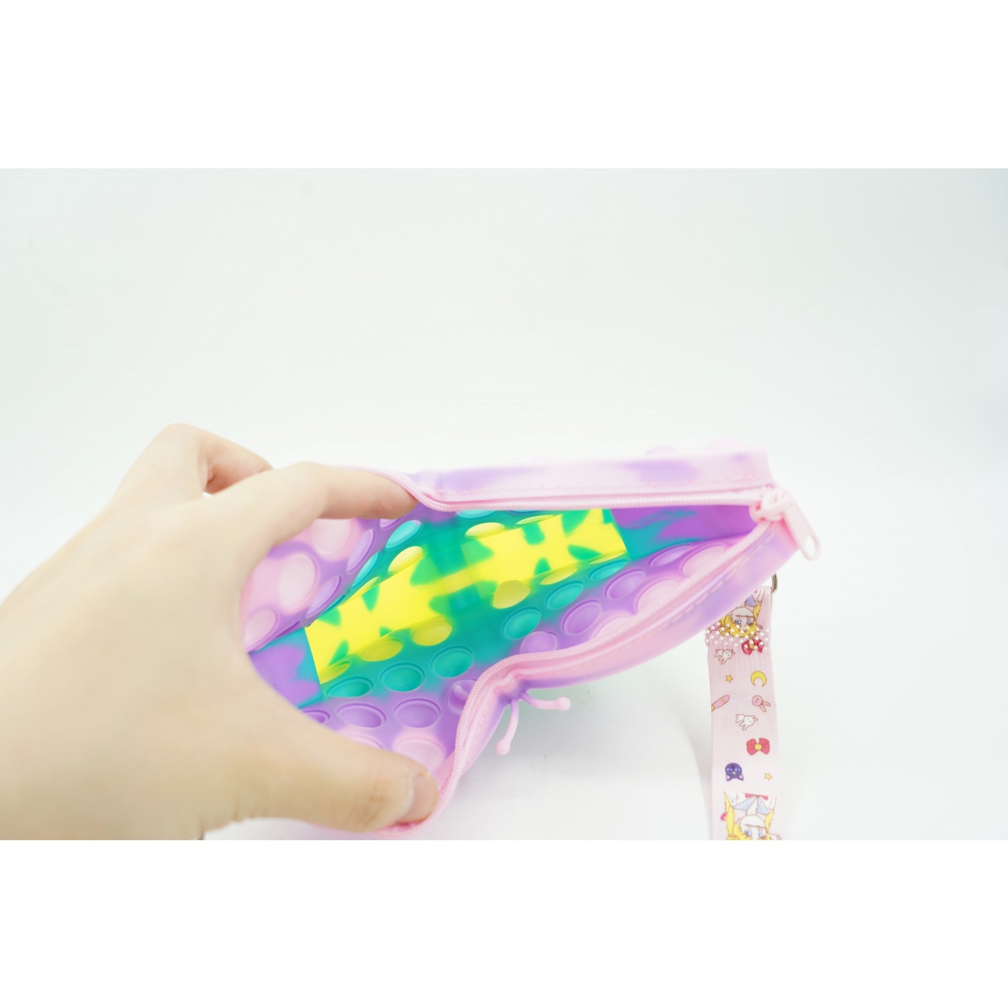 Jucarie antistres din silicon, Flippy, Pop It Now and Flip It, Geanta de umar, Fluture, Macarons