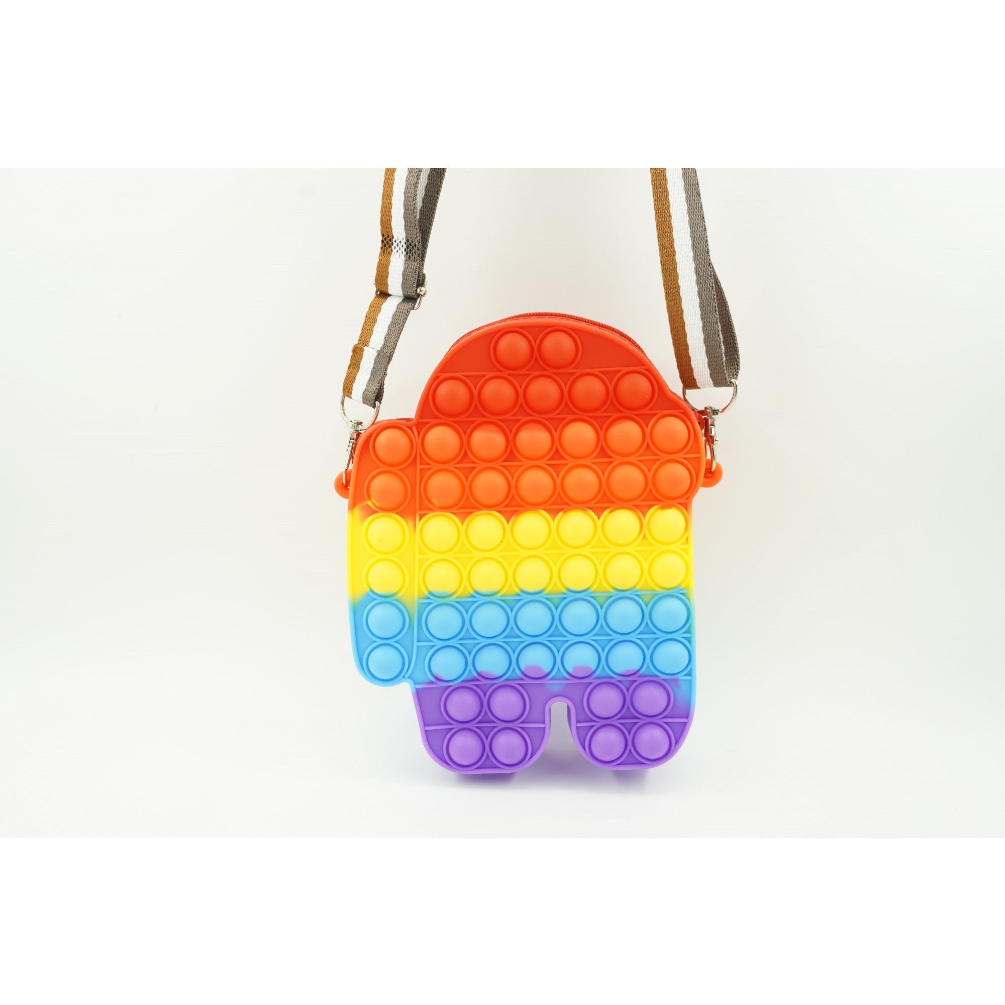 Jucarie antistres din silicon, Pop It Now and Flip It, Geanta mica, Among Us, Multicolor