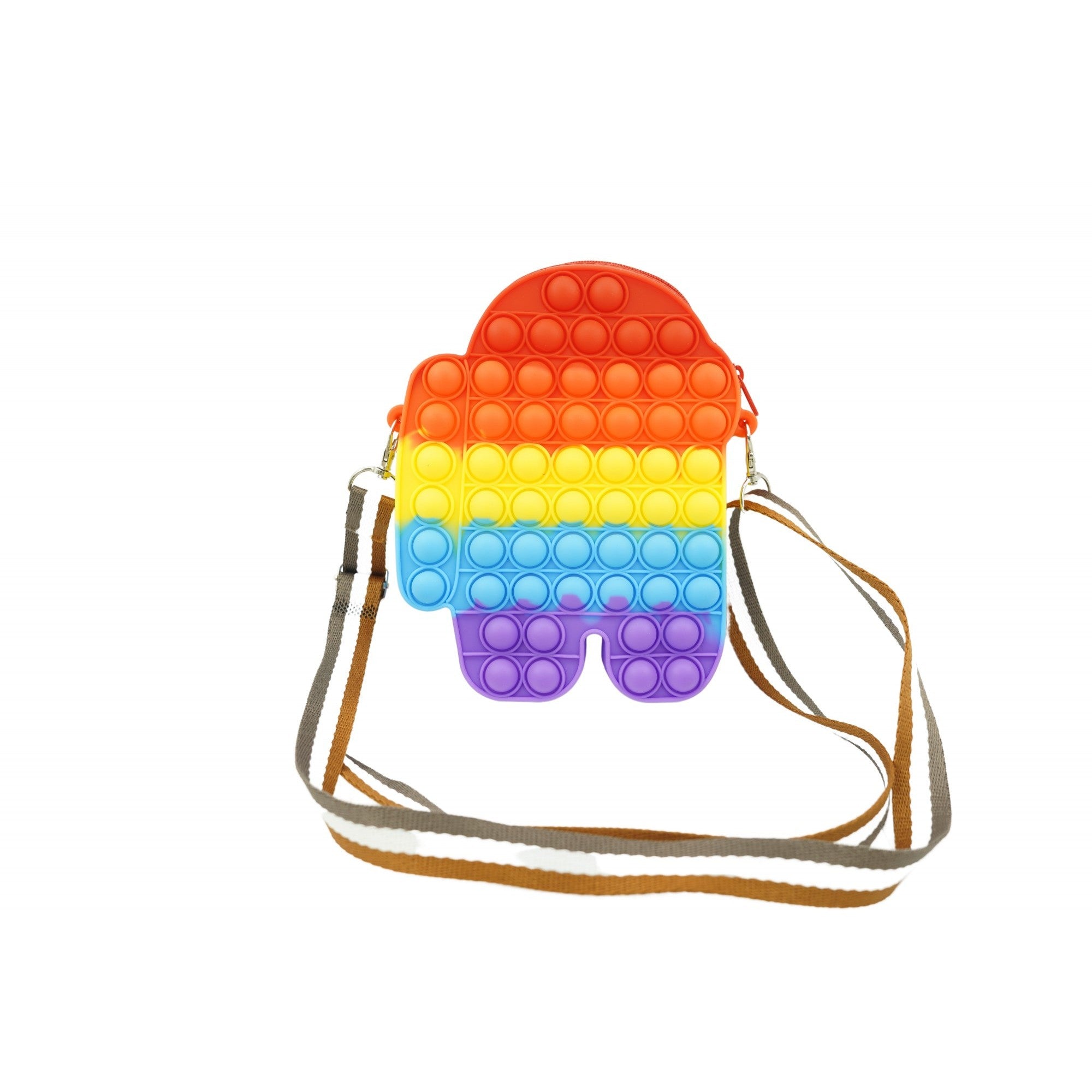 Jucarie antistres din silicon, Pop It Now and Flip It, Geanta mica, Among Us, Multicolor