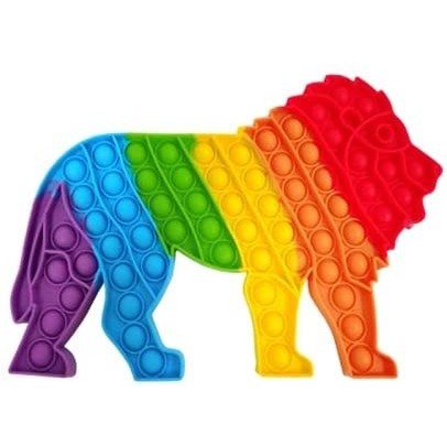Jucarie antistres din silicon, Pop It Now and Flip It, Leu, Multicolor