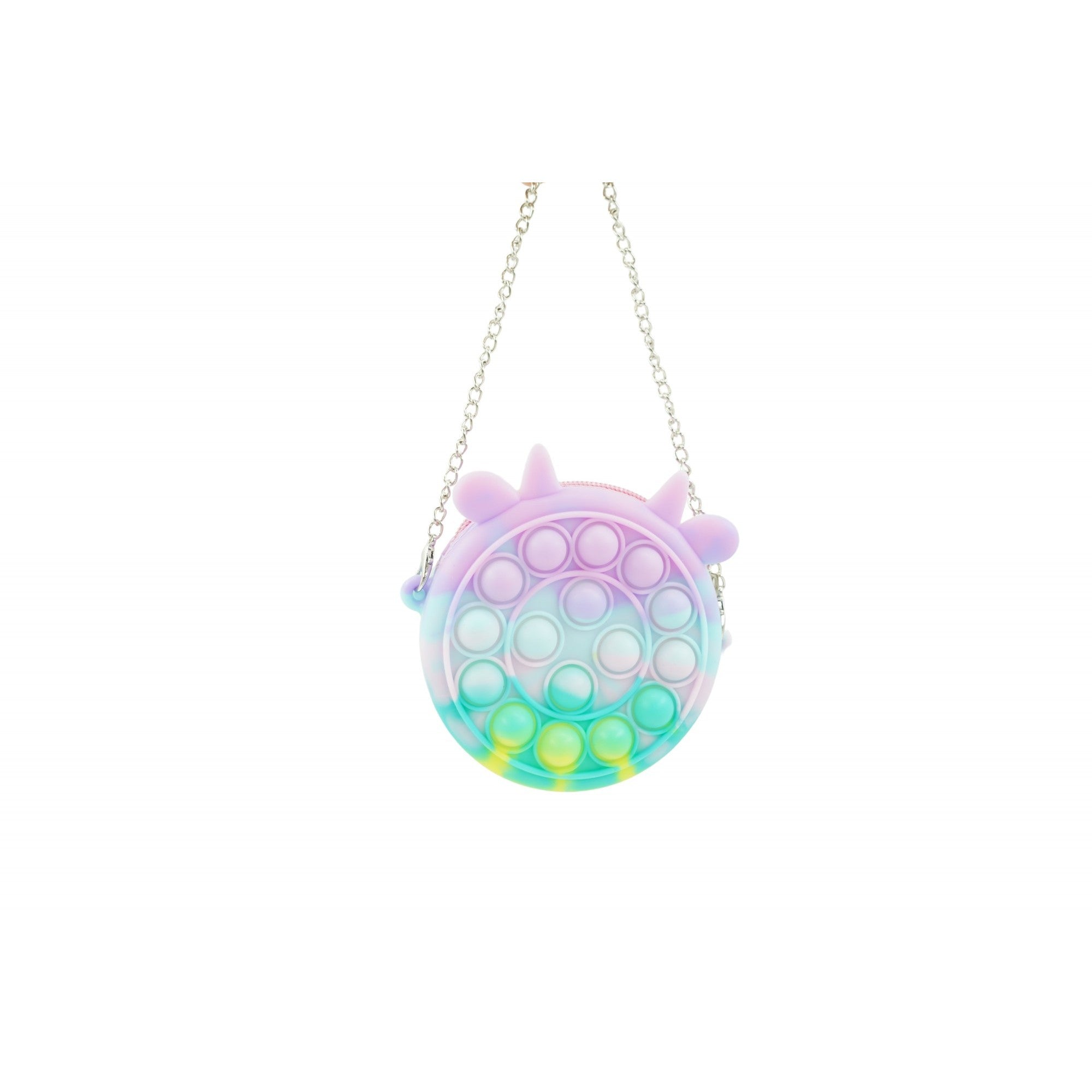 Jucarie antistres din silicon, Pop it Now and Flip It,Mini Geanta, Vacuta, 6 cm, Macarons