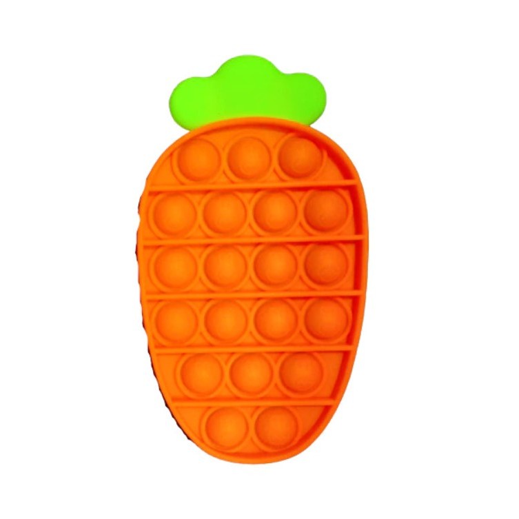 Jucarie antistres din silicon, Pop it Now and Flip It, Morcov, Multicolor