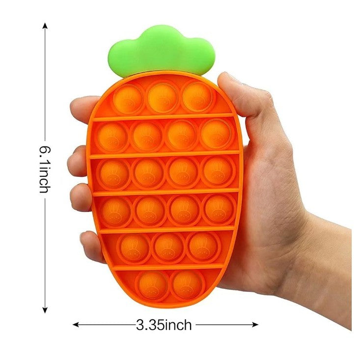 Jucarie antistres din silicon, Pop it Now and Flip It, Morcov, Multicolor