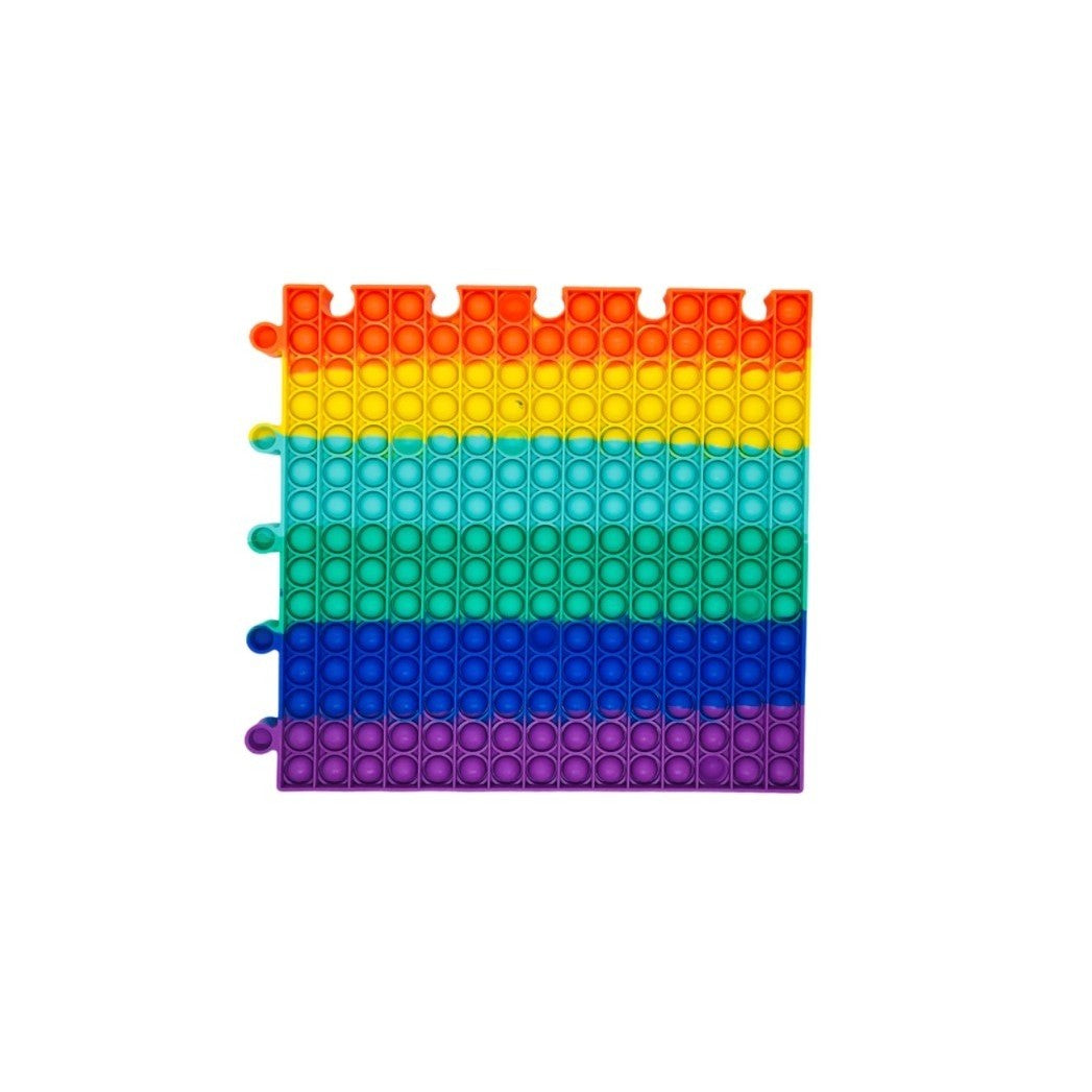 Jucarie antistres din silicon, Pop it Now and Flip It, Piesa Puzzle Patrat, 30 cm, Multicolor