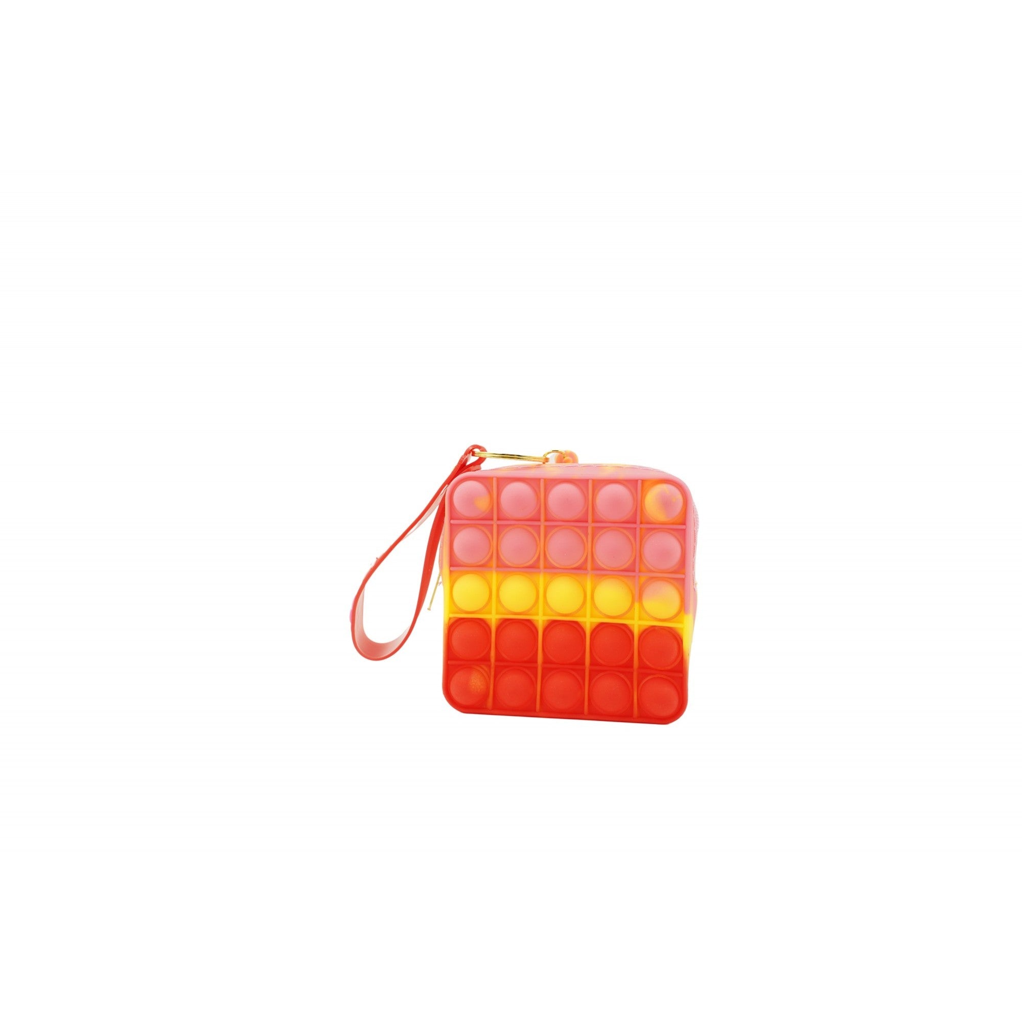 Jucarie antistres din silicon, Pop It Now and Flip It, Portofel patrat, Rosu/Roz
