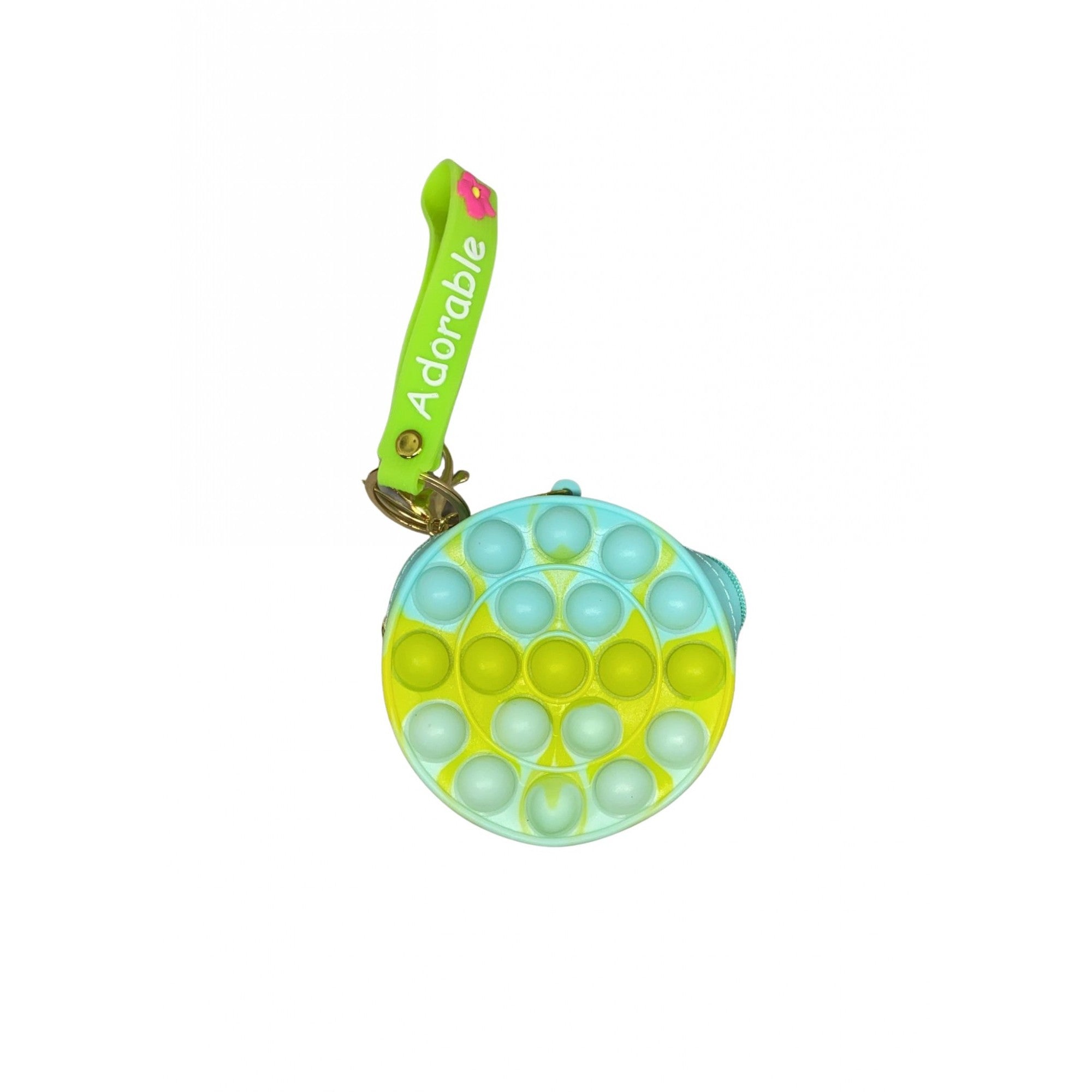 Jucarie antistres din silicon, Pop It Now and Flip It, Portofel rotund, Verde/Bleu