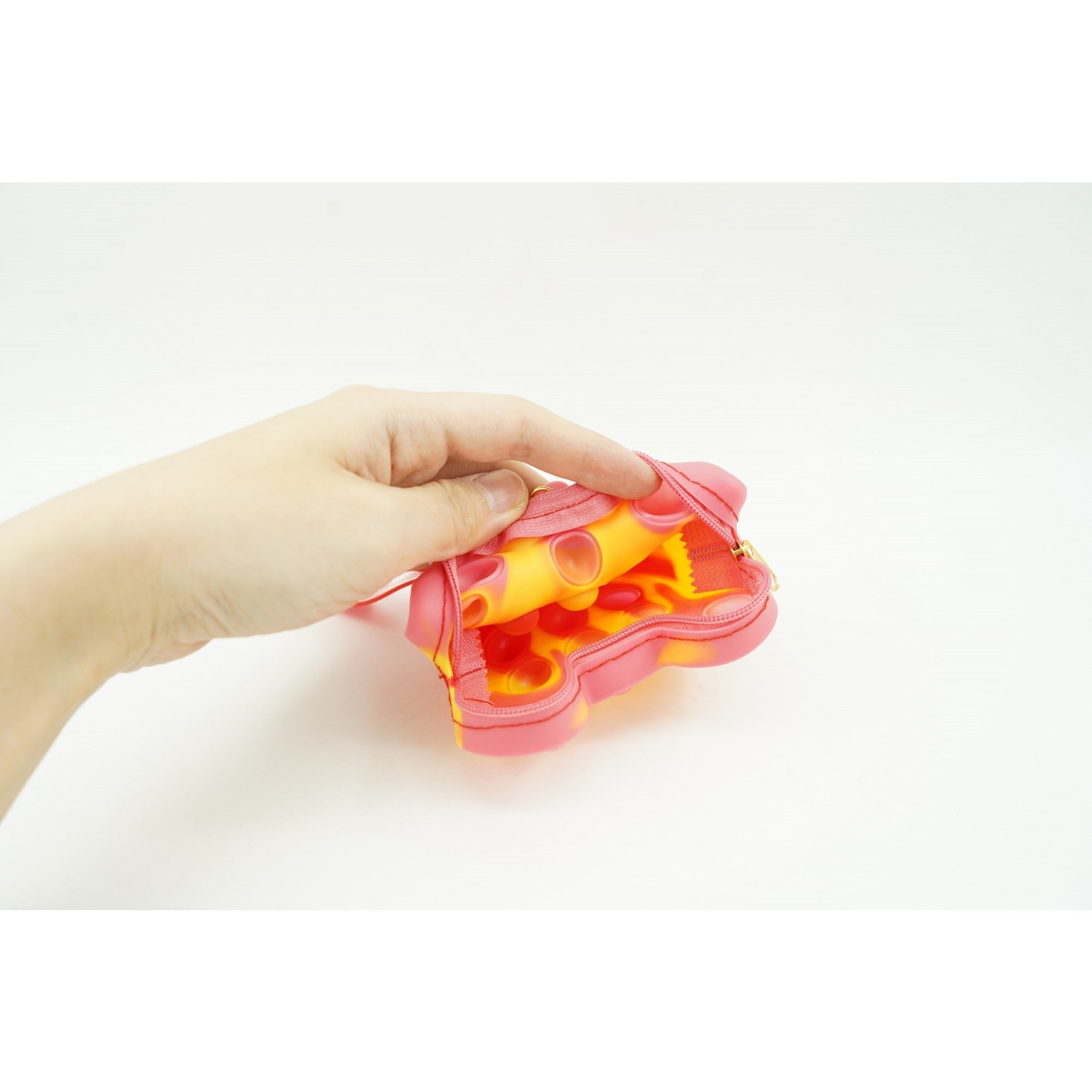 Jucarie antistres din silicon, Flippy, Pop It Now and Flip It, Portofel ursulet, Alb/Galben