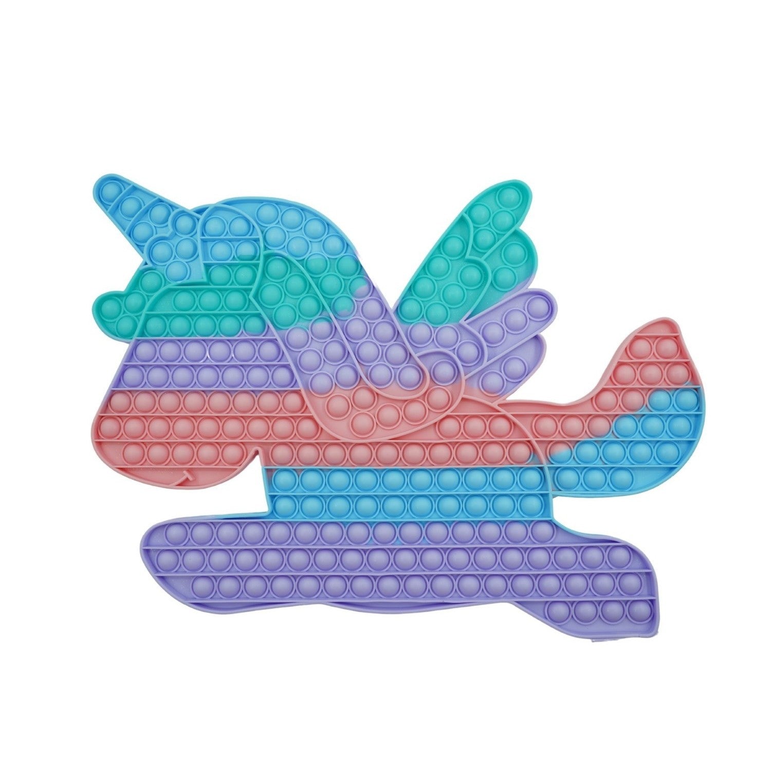Jucarie antistres din silicon, Pop it Now and Flip It,Unicorn cu aripi,Curcubeu