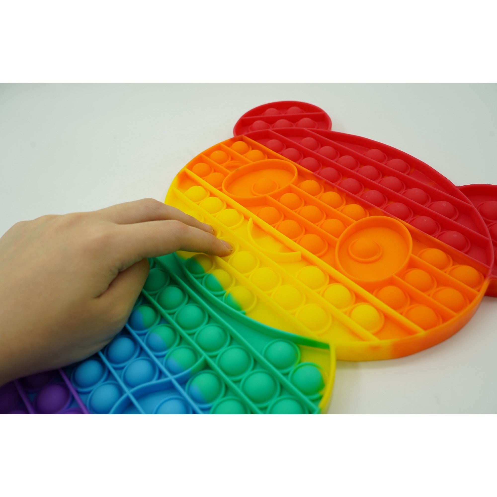 Jucarie antistres din silicon, Pop it Now and Flip It, Ursulet mare, Multicolor