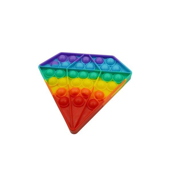 Jucarie antistres din silicon, Pop it Now and Flip It, Diamant, Multicolor