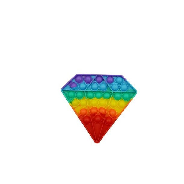 Jucarie antistres din silicon, Pop it Now and Flip It, Diamant, Multicolor
