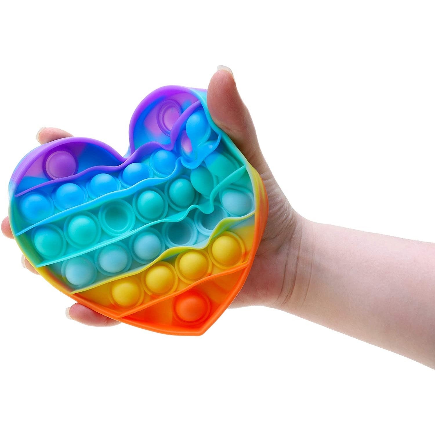 Jucarie antistres din silicon, Pop it Now and Flip It, Inima, Multicolor