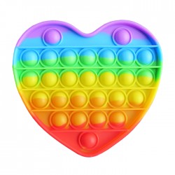 Jucarie antistres din silicon, Pop it Now and Flip It, Inima, Multicolor