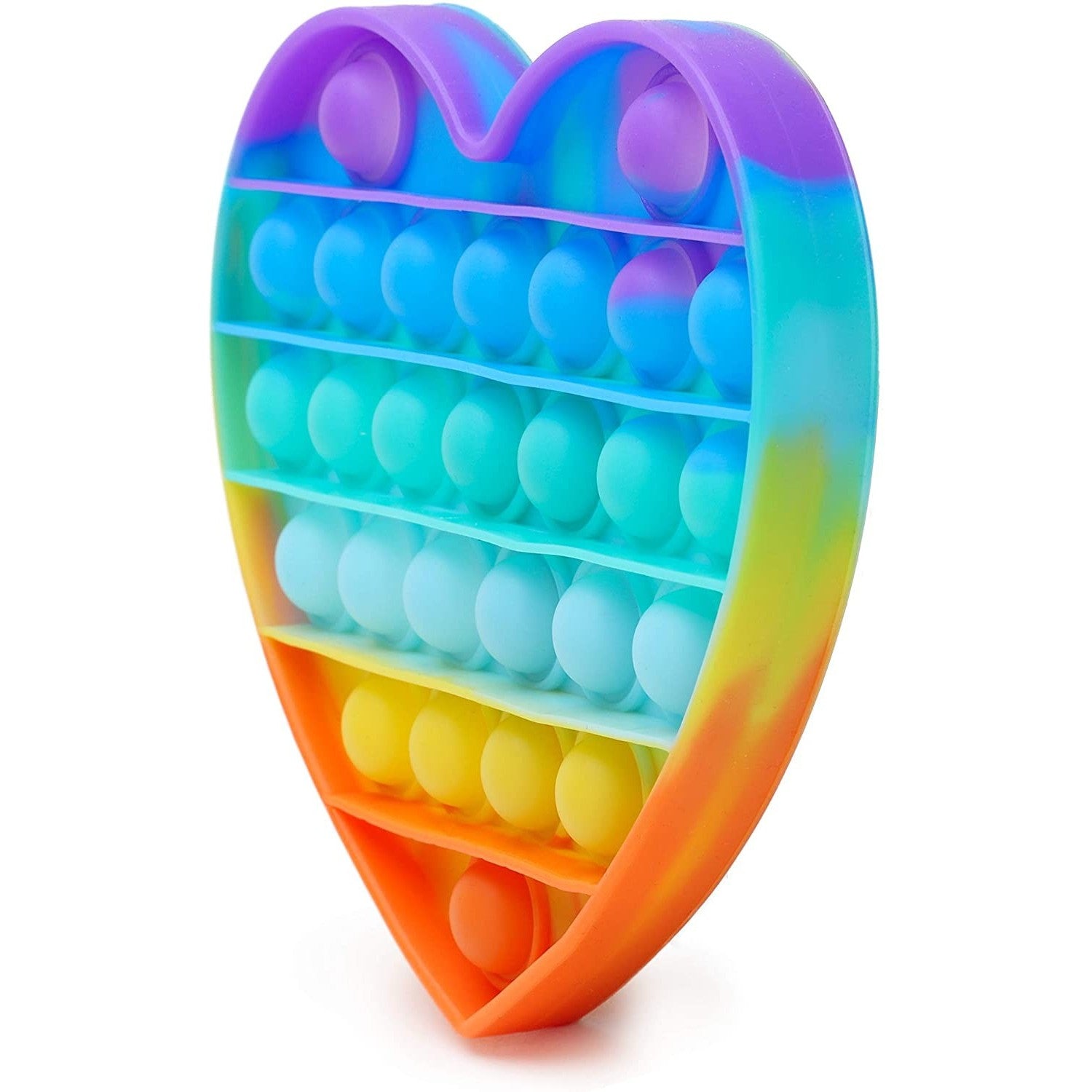 Jucarie antistres din silicon, Pop it Now and Flip It, Inima, Multicolor