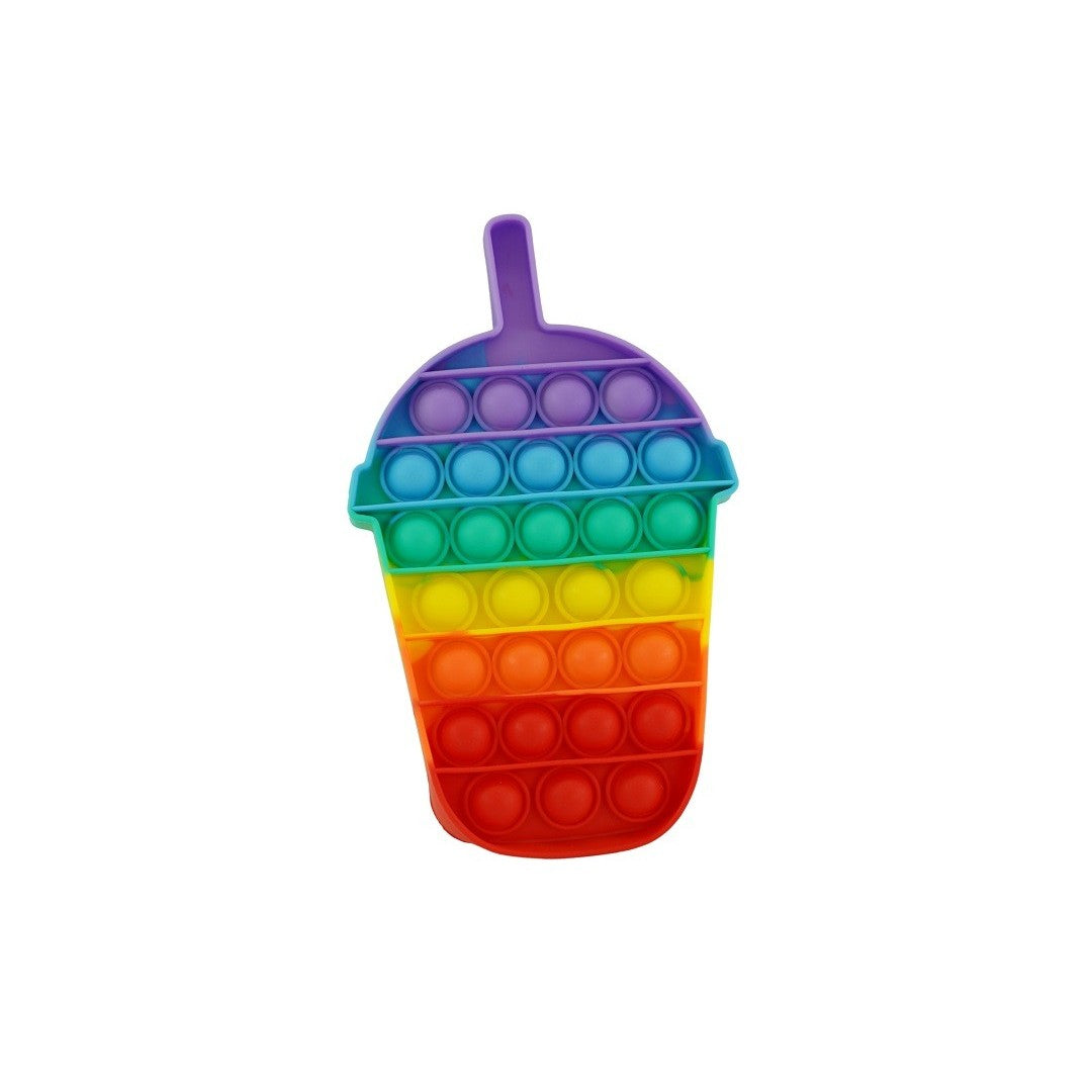 Jucarie antistres din silicon, Pop it Now and Flip It, Milkshake, Multicolor