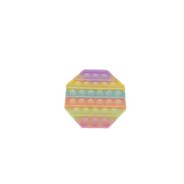 Jucarie antistres din silicon, Pop it Now and Flip It, Octagon, Fosforescent, Multicolor