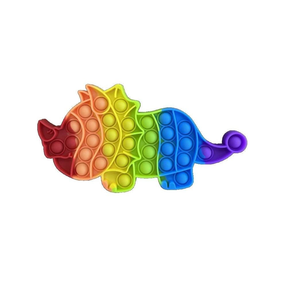 Jucarie antistres din silicon, Pop it Now and Flip It, Rinocer, Multicolor