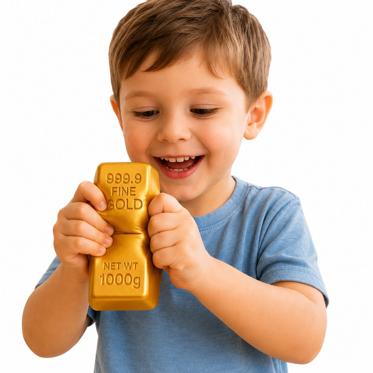 Jucarie Antistres Lingou de Aur, Gold Brick Squishy, Revenire Lenta, 100 g, Auriu