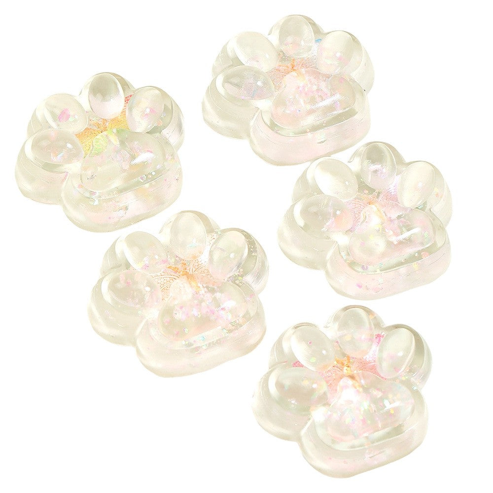 Jucarie Antistres Squishy, Labuta de Pisica Pufoasa, cu Revenire Lenta, 7 x 6.5 cm, Model Fluturi, Multicolor