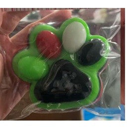 Jucarie Antistres Squishy, cu Revenire Lenta, Labuta de Pisica Pufoasa, 8.5 x 7.5 cm, Ambalaj Transparent, Verde Negru