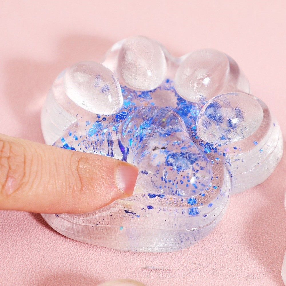 Jucarie Antistres Squishy, cu Revenire Lenta, Model Cat Paw, 12.5x10.5 cm, 220g, Squeeze Pinch Family, Ambalaj Transparent, Culori Diferite