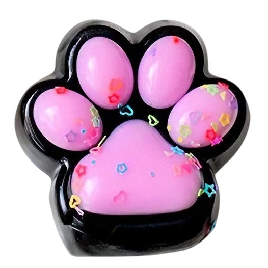 Jucarie Antistres Squishy, cu Revenire Lenta, Squeeze Pinch Family, Model Labuta de Pisica, 6.8x6.2 cm, 55g, Ambalaj Transparent, Roz Deschis
