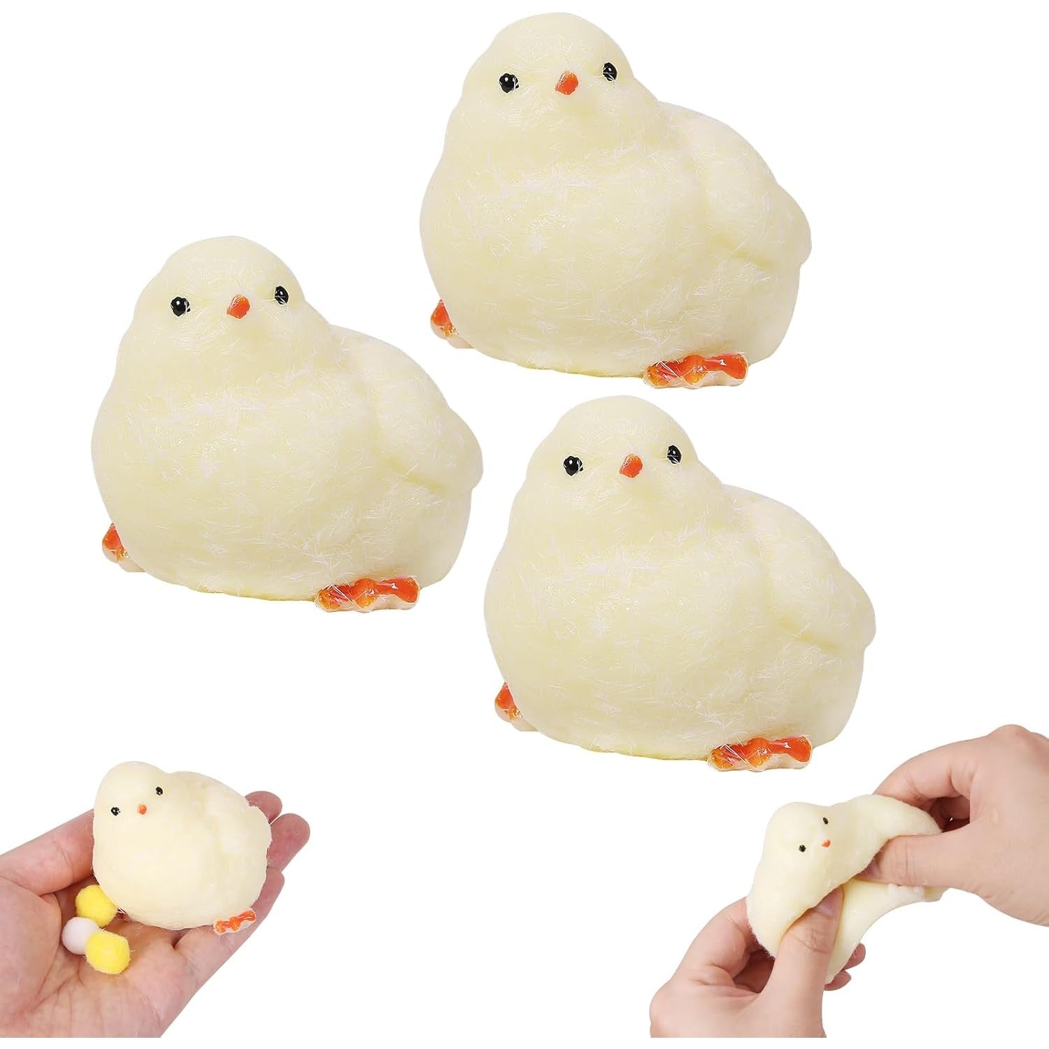 Jucarie Antistres Squishy, cu Revenire Lenta, Model Puisor, Ambalaj Transparent, Galben