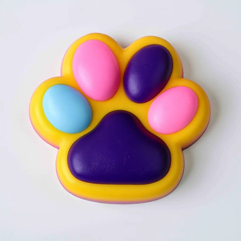 Jucarie Antistres Squishy, cu Revenire Lenta, Squeeze Toys, Model Cat Paw, 12.5x10.5 cm, 220g, +3 Ani, din TPR, Model 5, Multicolor