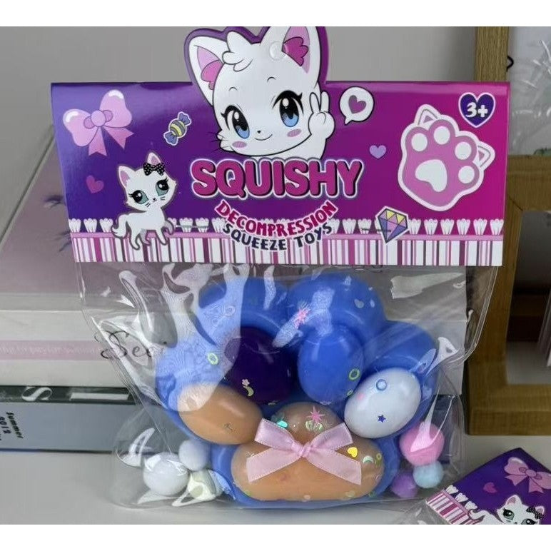 Jucarie Antistres Squishy, cu Revenire Lenta, Squeeze Toys, Model Cat Paw, 12.5x10.5 cm, 220g, +3 Ani, din TPR, Model 7, Multicolor