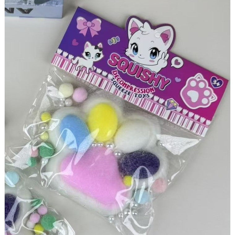 Jucarie Antistres Squishy, cu Revenire Lenta, Squeeze Toys, Model Cat Paw, 12.5x10.5 cm, 220g, +3 Ani, din TPR, Model 9, Multicolor