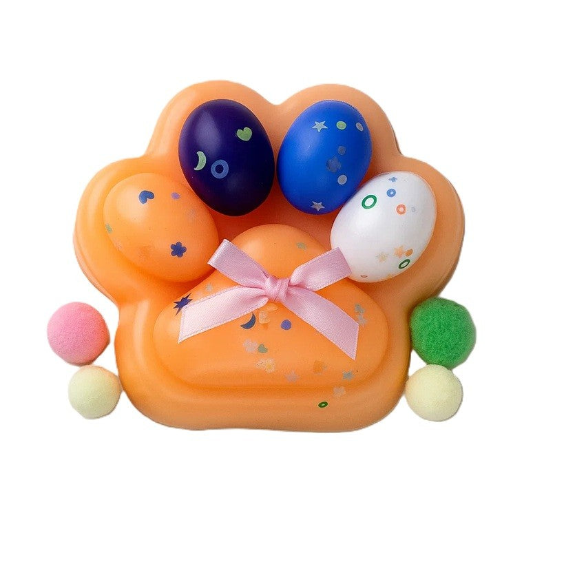 Jucarie Antistres Squishy, cu Revenire Lenta, Squeeze Toys, Model Cat Paw, 12.5x10.5 cm, 220g, +3 Ani, din TPR, Model 8, Multicolor
