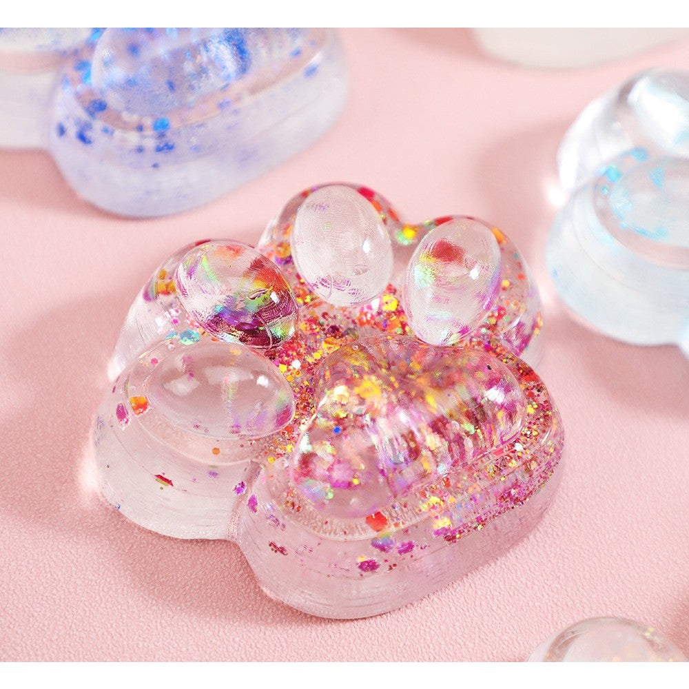 Jucarie Antistres Squishy, Labuta de Pisica Pufoasa, cu Revenire Lenta, 7 x 6.5 cm, Model 270532, Multicolor