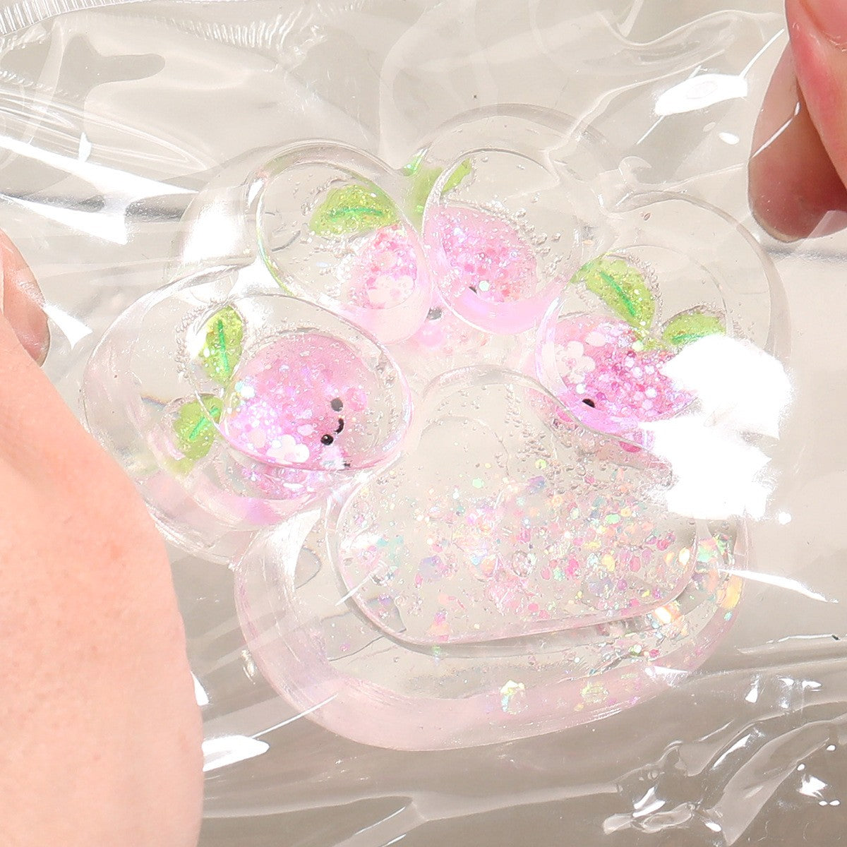 Jucarie Antistres Squishy, Labuta de Pisica Pufoasa, cu Revenire Lenta, 7 x 6.5 cm, Model 270532, Multicolor