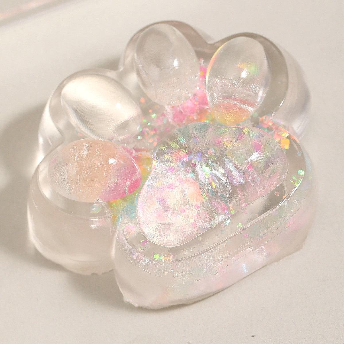 Jucarie Antistres Squishy, Labuta de Pisica Pufoasa, cu Revenire Lenta, 7 x 6.5 cm, Model 270532, Multicolor