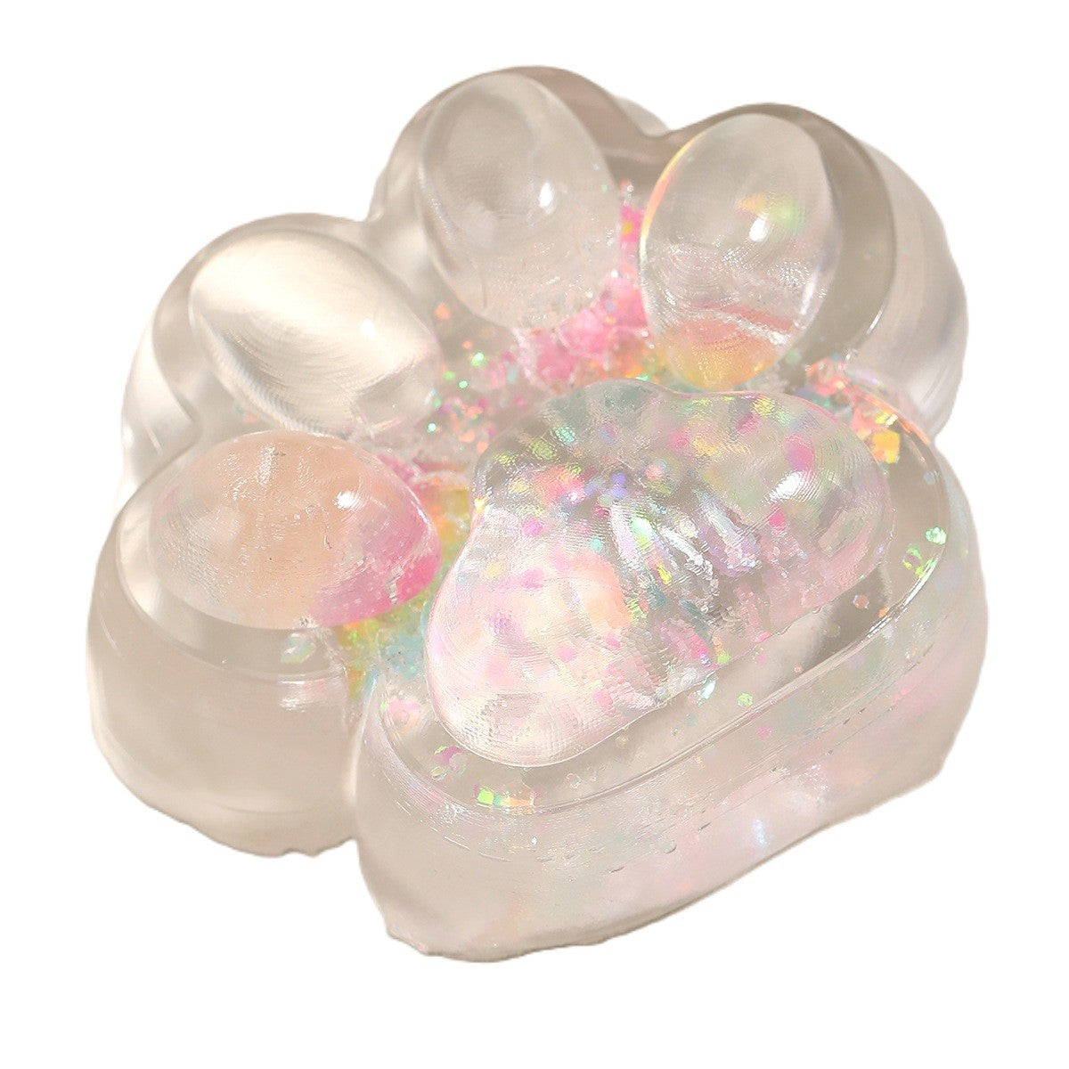 Jucarie Antistres Squishy, Labuta de Pisica Pufoasa, cu Revenire Lenta, 7 x 6.5 cm, Model 270532, Multicolor