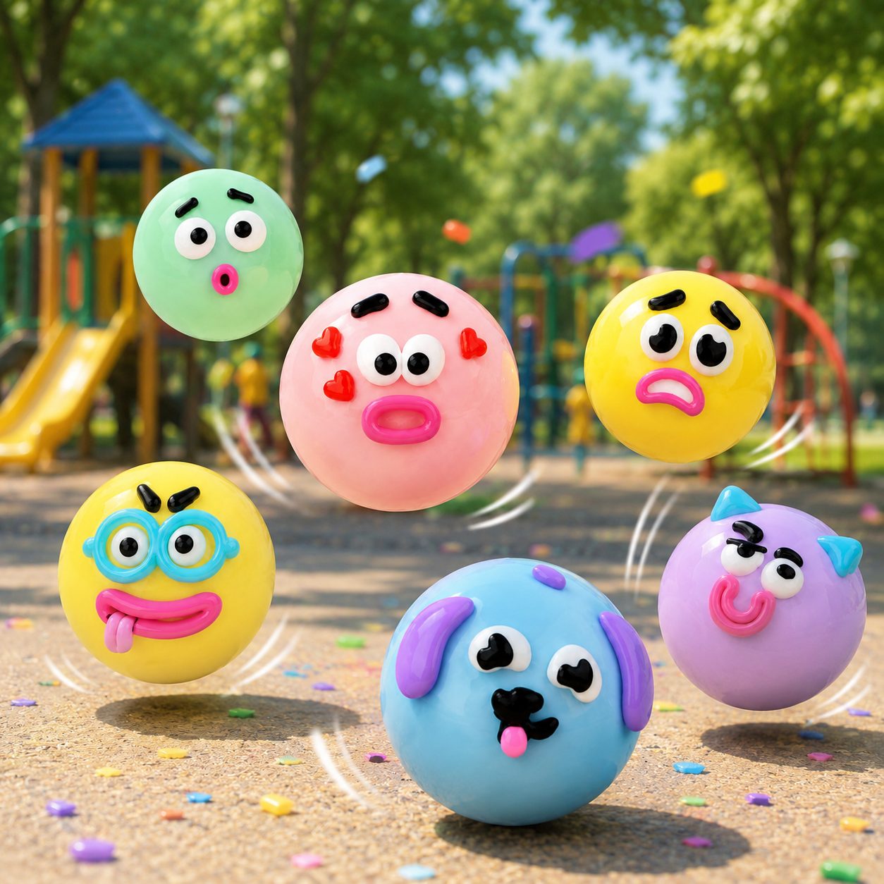 Jucarie Antistres Squishy, Model Fete Amuzante, Forma Rotunda, Moale si Compresibila, pentru Relaxare si Joaca Senzoriala, Culoare Aleatorie