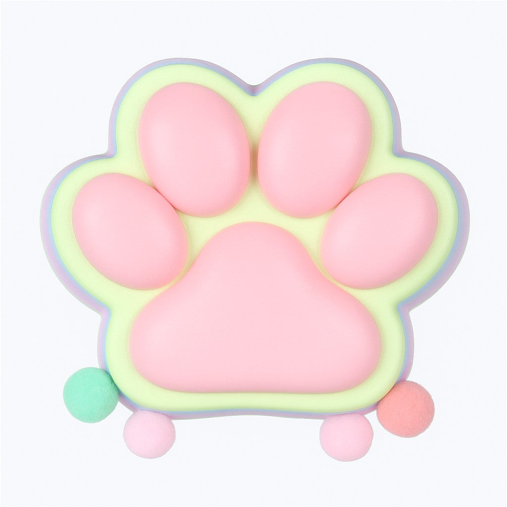 Jucarie Antistres Squishy, Revenire Lenta, Model Labuta de Pisica, Squishy, BIG 12.5 x 10.5 cm, 220 g, Model 21, Multicolor Roz Galben