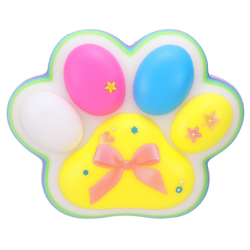 Jucarie Antistres Squishy, Revenire Lenta, Model Labuta de Pisica, Squishy, BIG 12.5 x 10.5 cm, 220 g, Model 24, Multicolor Alb Galben