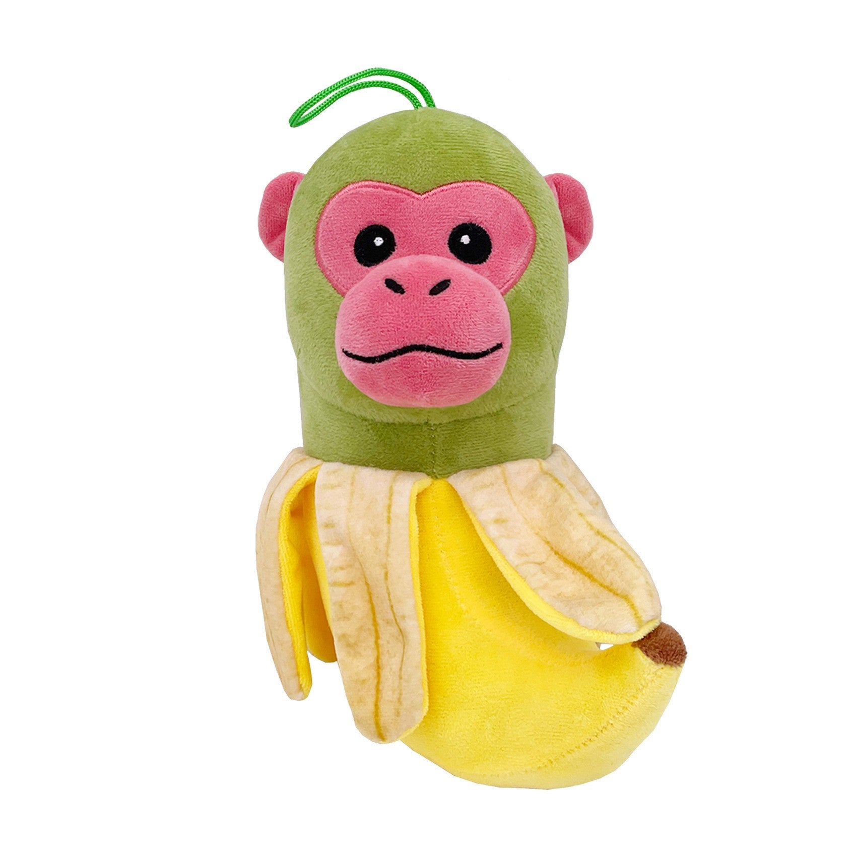 Jucarie Moale de Plus Italian Brainrot, cu Agatatoare, Model Maimuta Banana Chimpanzini Bananini, Jucarie Moale pentru Copii, 22 x 10 cm, Verde Galben