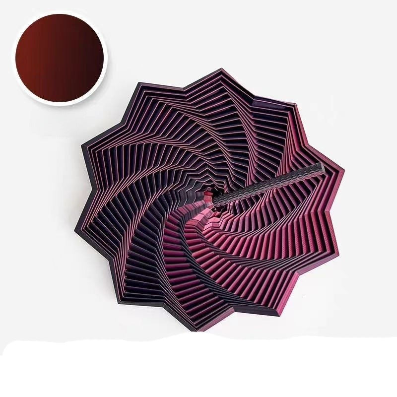 Jucarie Decompresie, Model Stea 3D, DuoChrome, Maner Spirala, Turn Magic Geometric, Multiple Forme, Anti-stress, 8.6 cm, Negru/Rosu