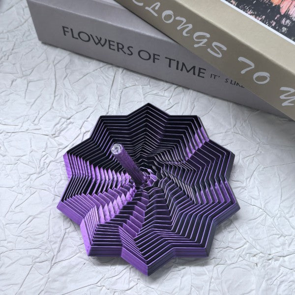 Jucarie Decompresie, Model Stea 3D, DuoChrome, Maner Spirala, Turn Magic Geometric, Multiple Forme, Anti-stress, 8.6 cm, Negru/Mov