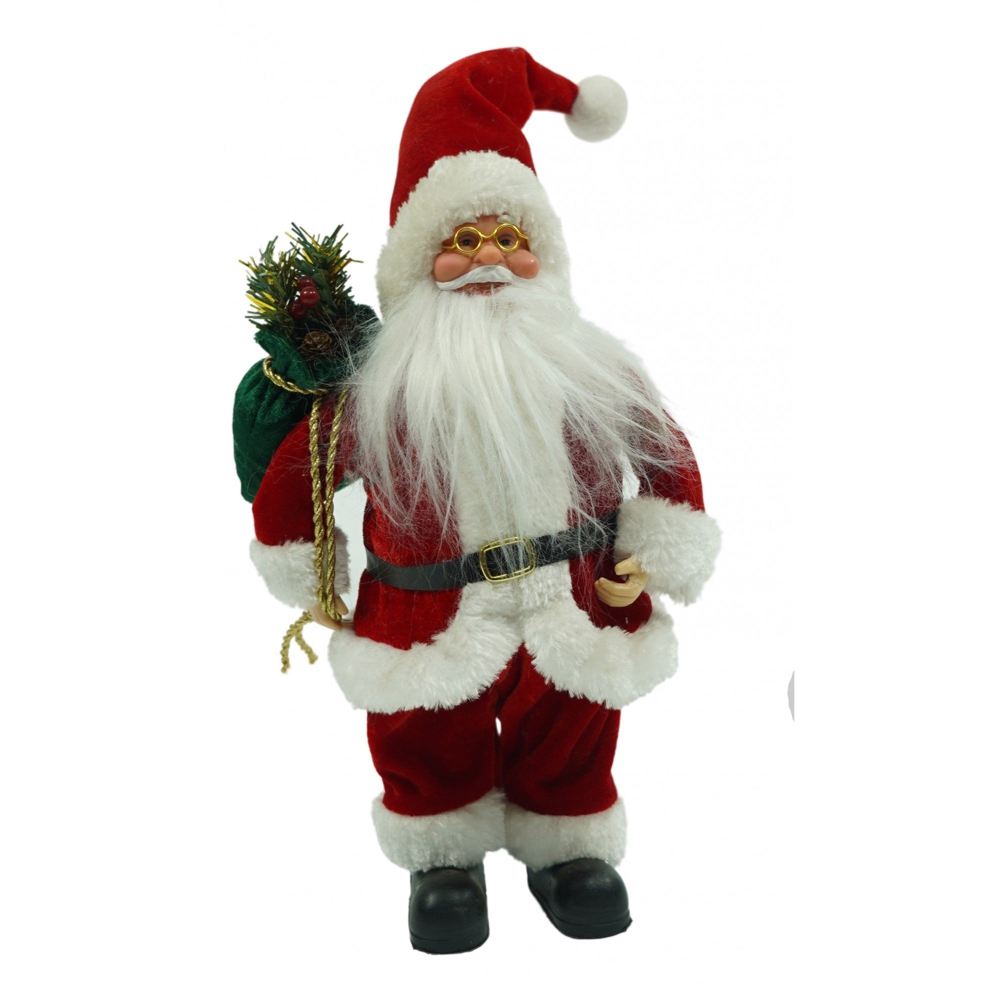 Jucarie decorativa, Mos Craciun , standard, lana, tesatura de plus, poliester, 32 cm inaltime, interior/exterior