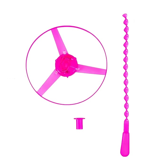 Jucarie Disc Zburator, Distractiv pentru Copii, Aruncator Manual din Plastic, cu Lumini, Roz