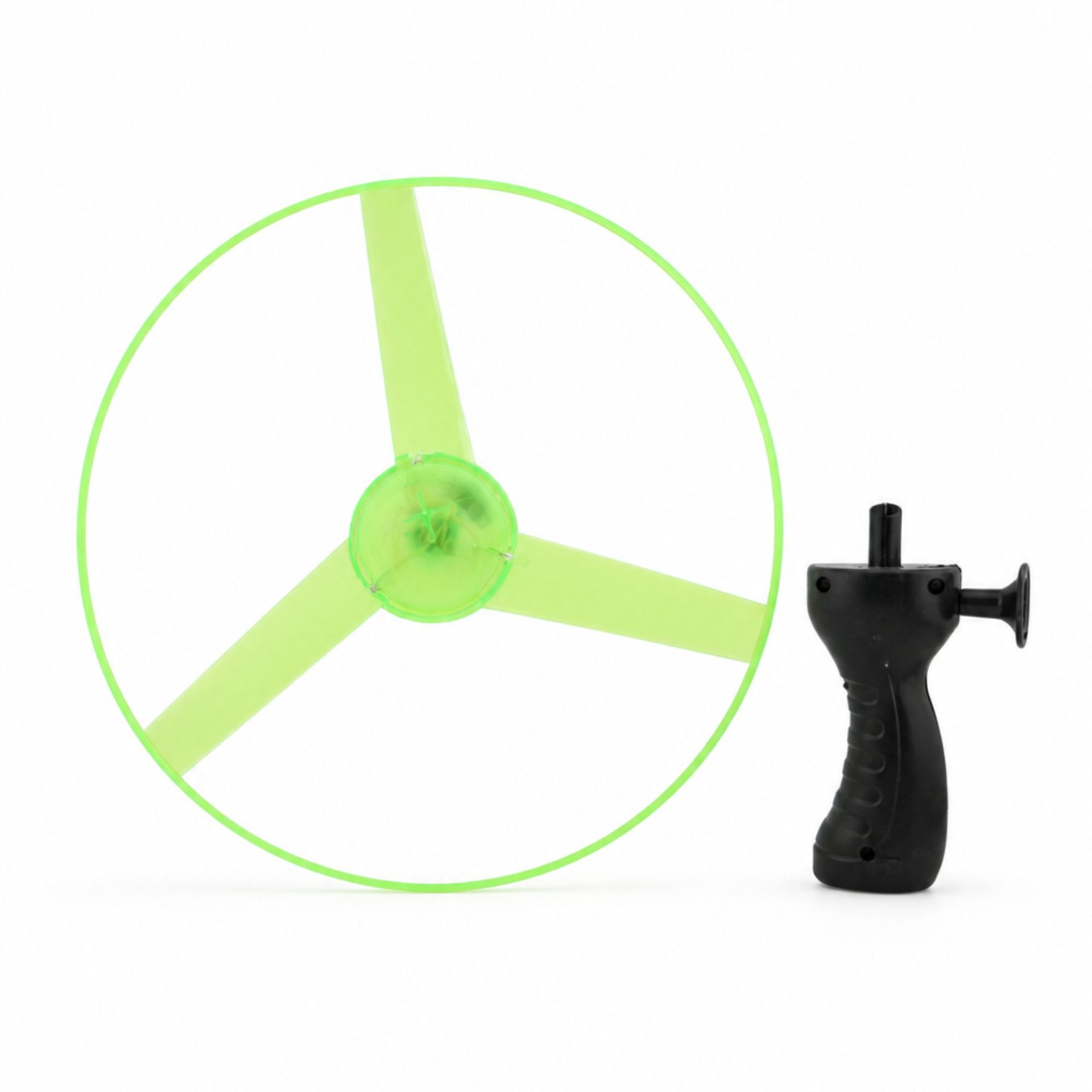 Jucarie Disc Zburator, Distractiv pentru Copii, Aruncator Manual din Plastic, cu Lumini, Verde