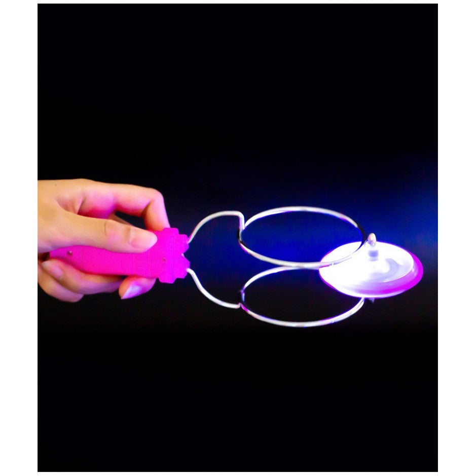 Jucarie Interactiva, Titirez Magnetic, cu Led, 19.8 x 5 cm, Roz