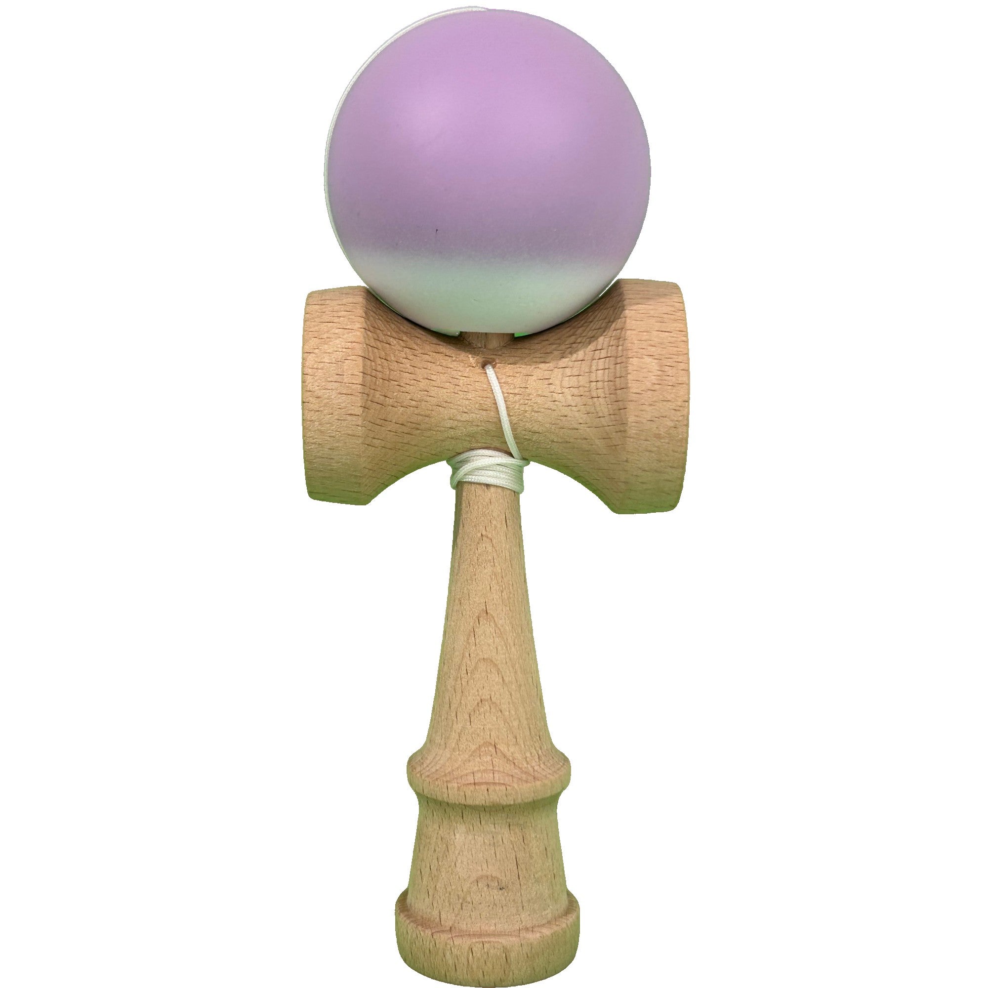 Kendama X Originala, Profesionala, din Lemn, Rubber Grip, 18 cm, Gradient Lila/Alb