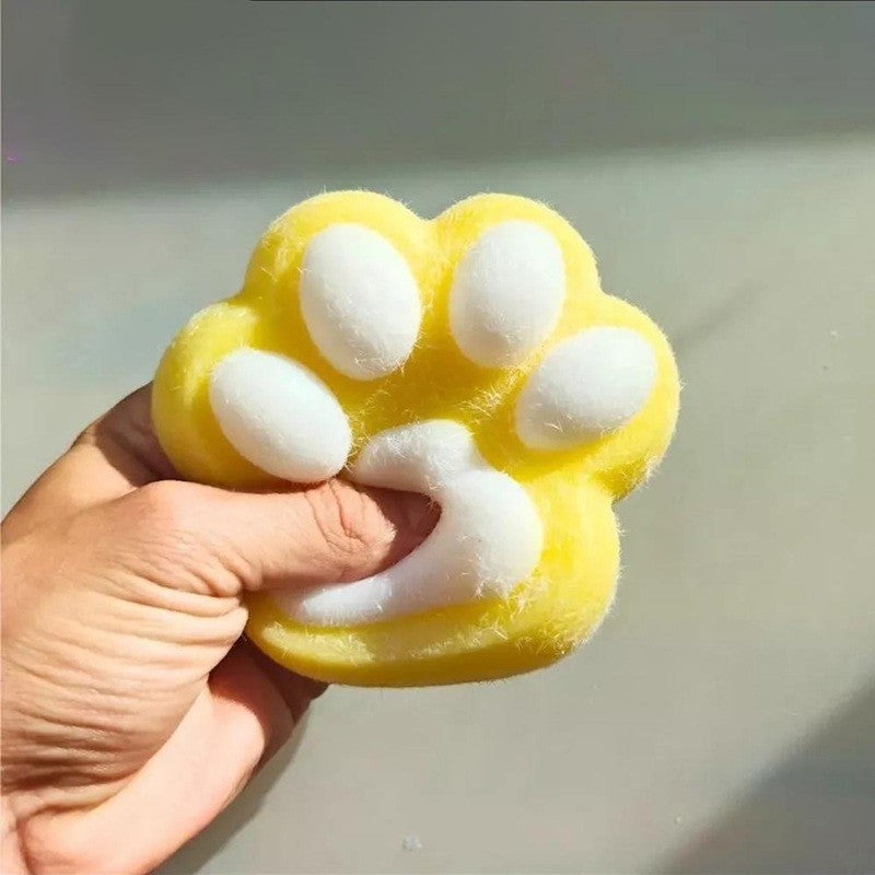 Jucarie Interactiva Squishy, Model Cat Paw, Squeeze Pinch Family, Revenire Lenta, din TPR, +3 Ani, 7.5 cm, Textura Puf, Galben