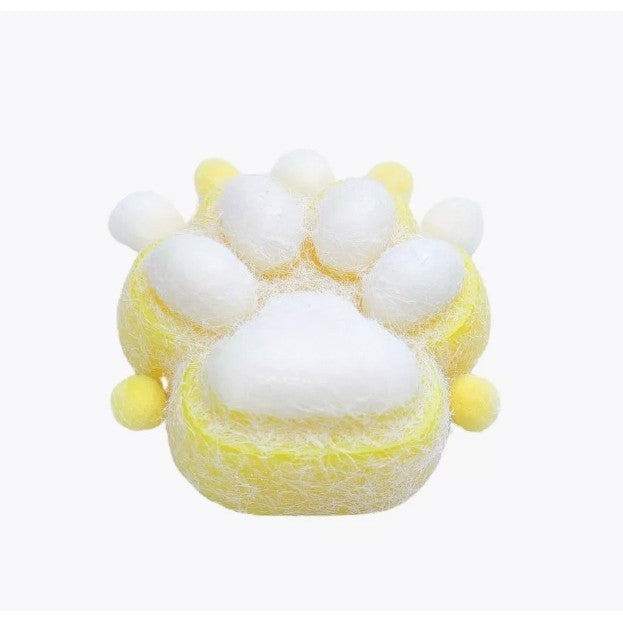 Jucarie Interactiva Squishy, Model Cat Paw, Squeeze Pinch Family, Revenire Lenta, din TPR, +3 Ani, 7.5 cm, Textura Puf, Galben