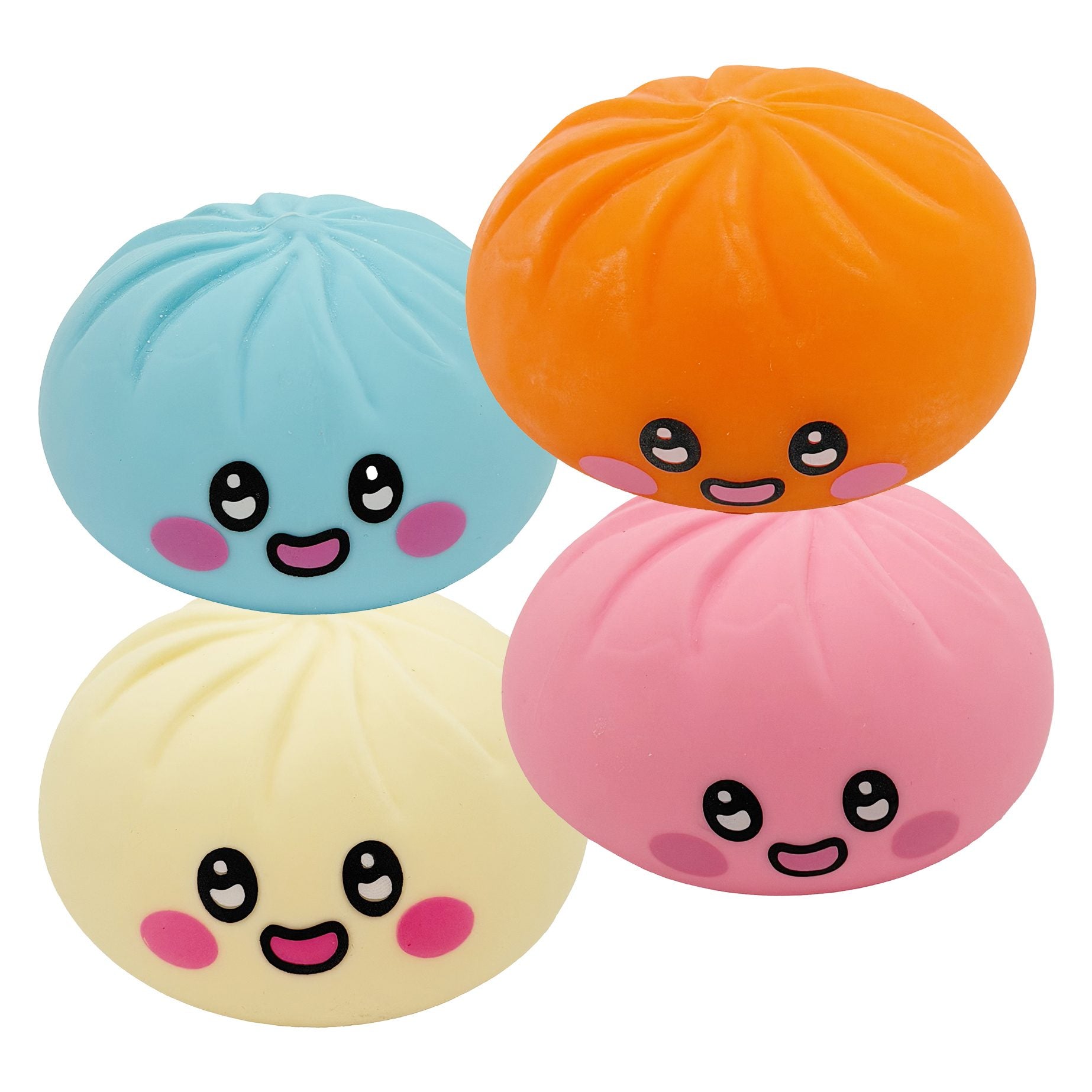 Jucarie Dumpling Squishy Antistres, Model Fata Zambitoare, 8.5 x 8.5 cm, 120 gr, Culoare Mix Uniton Surpriza